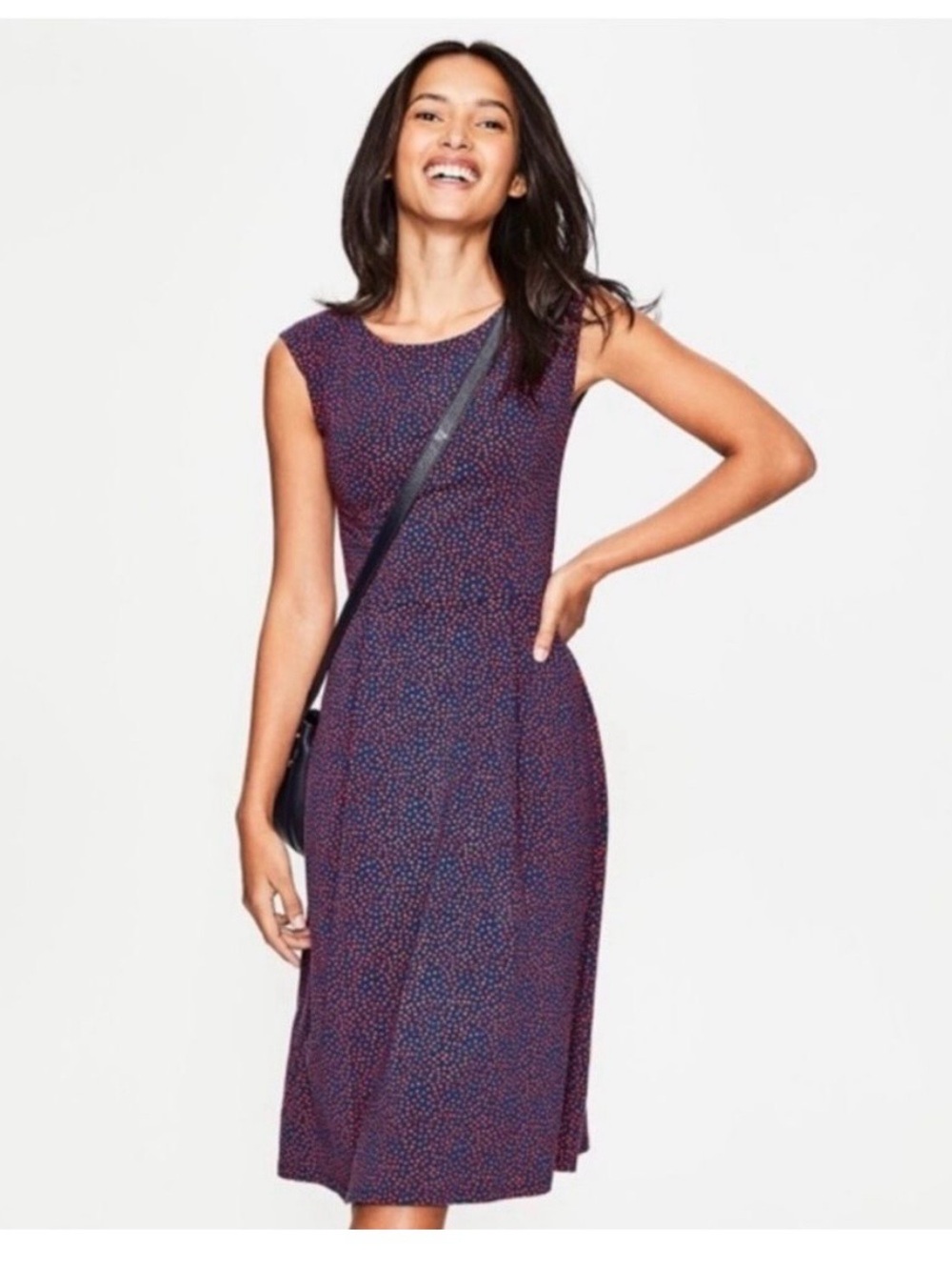 Boden Marina Jersey Fit & Flare Sleeveless Dress Women's 10L Sundress, Floral,